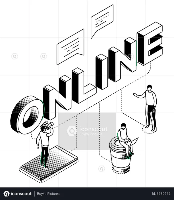 Onlinekommunikation  Illustration