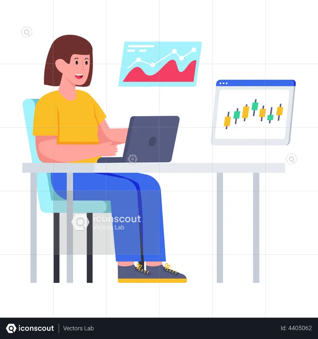 Online-Analyse des Kryptowährungshandels  Illustration