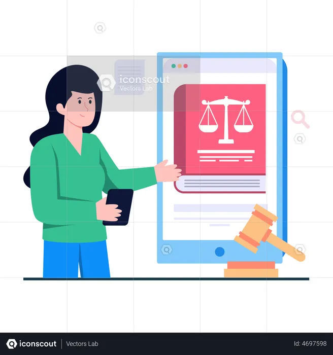 Online Law book  Illustration
