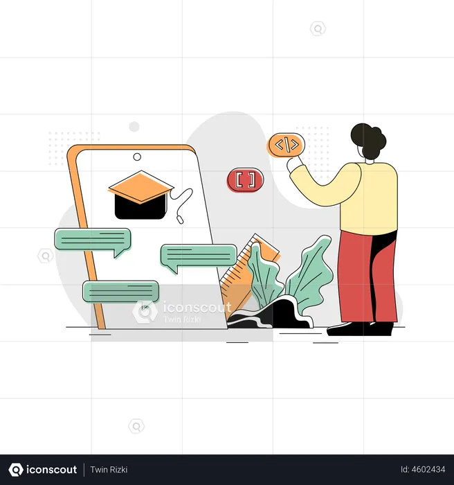 Online learning app  Illustration