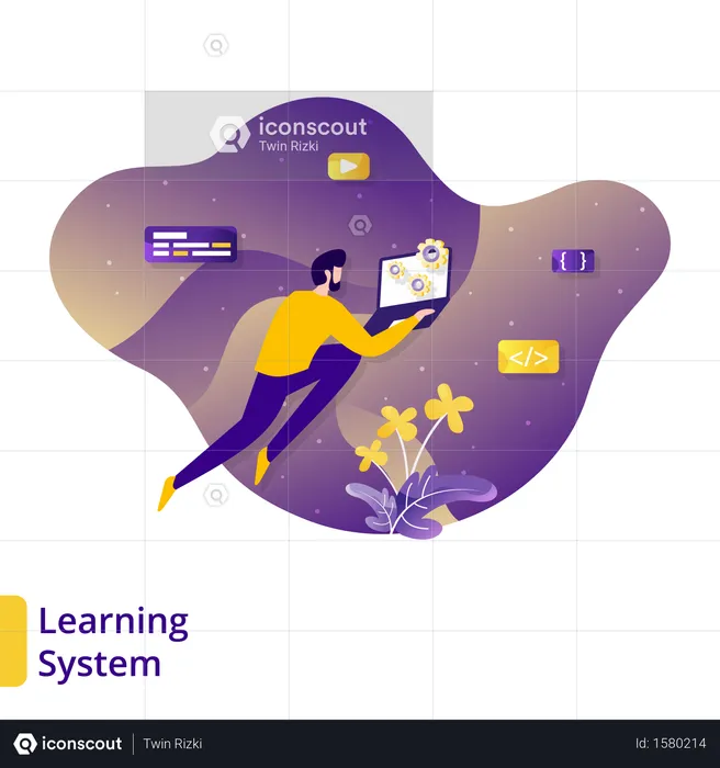 Online Learning System  Illustration