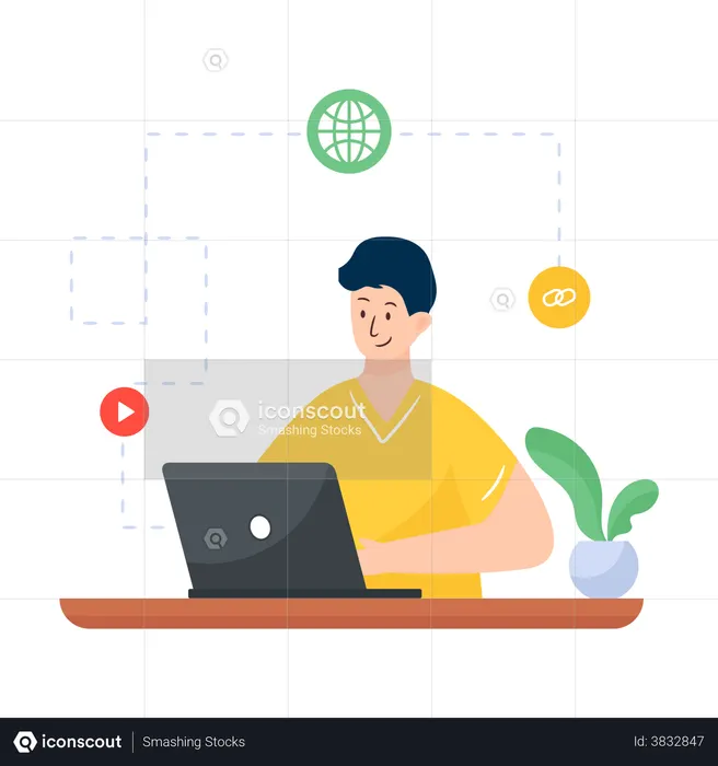 Online Learning System  Illustration