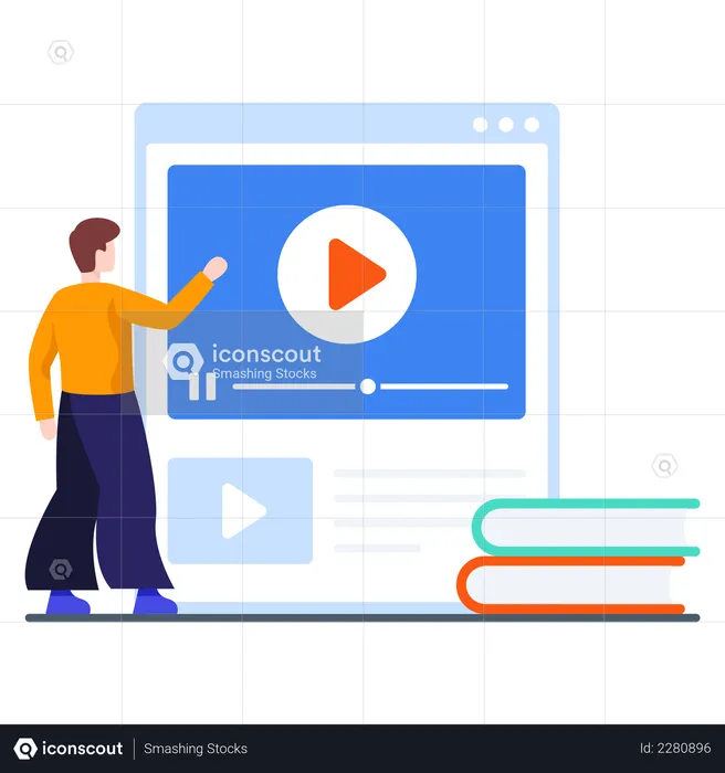 Online Learning Video  Illustration