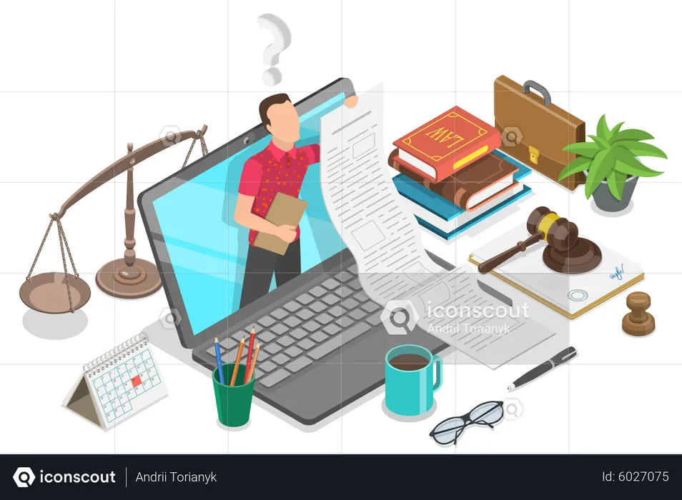 Online legal advisor  Illustration