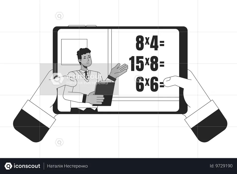 Online lesson on tablet  Illustration