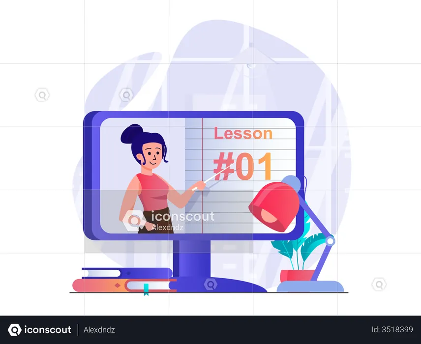 Online Lesson website  Illustration