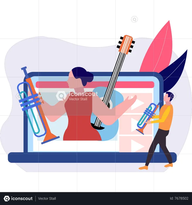 Online live music concert  Illustration