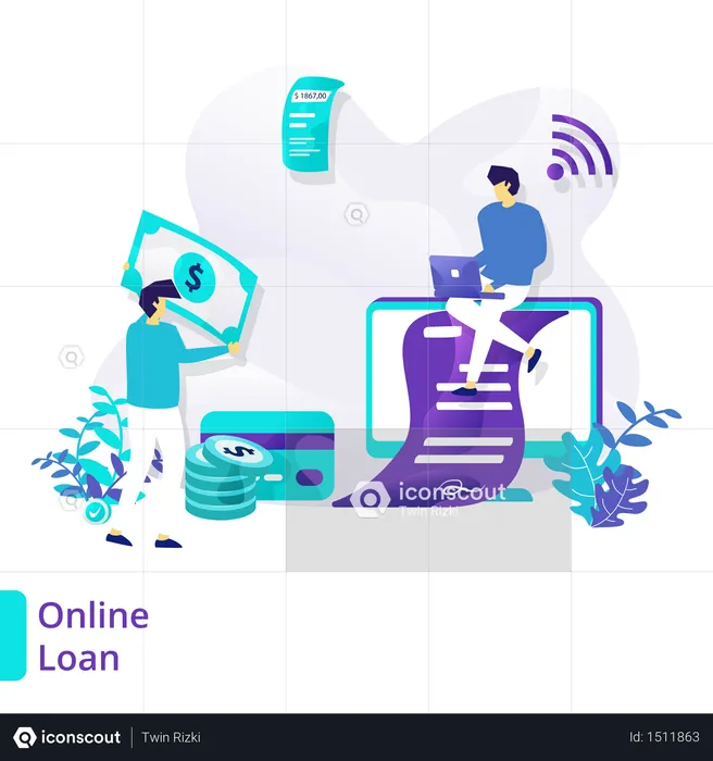 Online Loan  Illustration