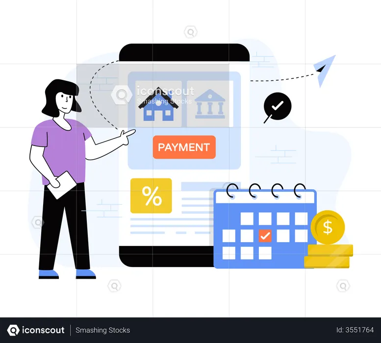 Online Loan EMI Payment App  Illustration