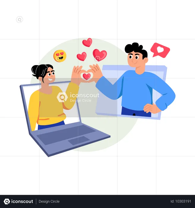 Online Love Relation  Illustration