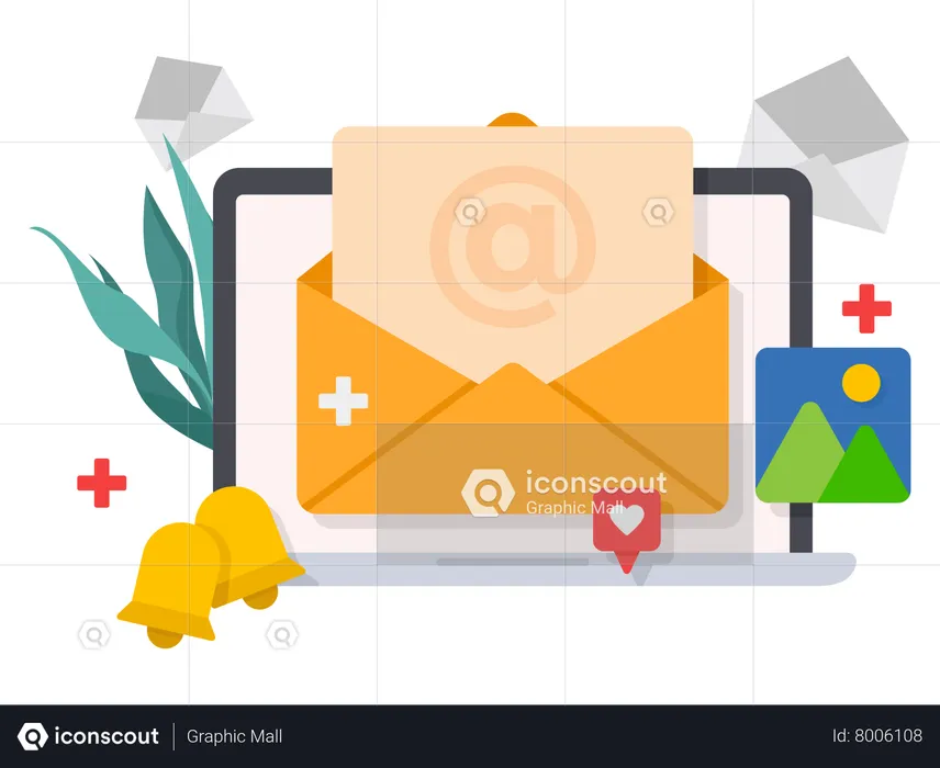 Online marketing and business  Illustration