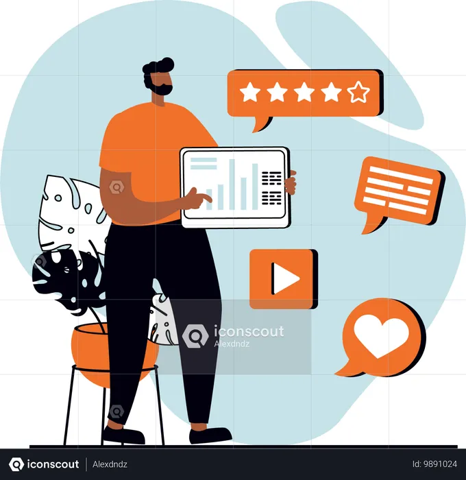 Online marketing by public figure  Illustration