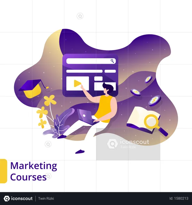 Online Marketing Courses  Illustration