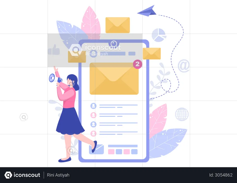 Online Marketing with Email  Illustration