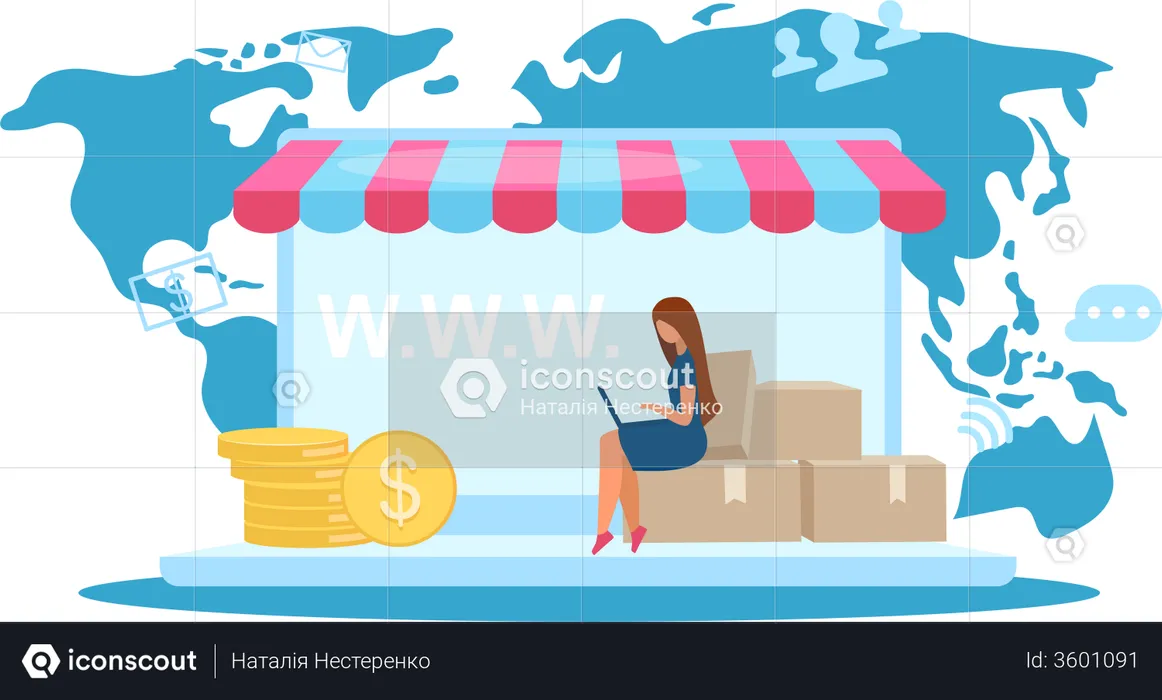 Online marketplace  Illustration