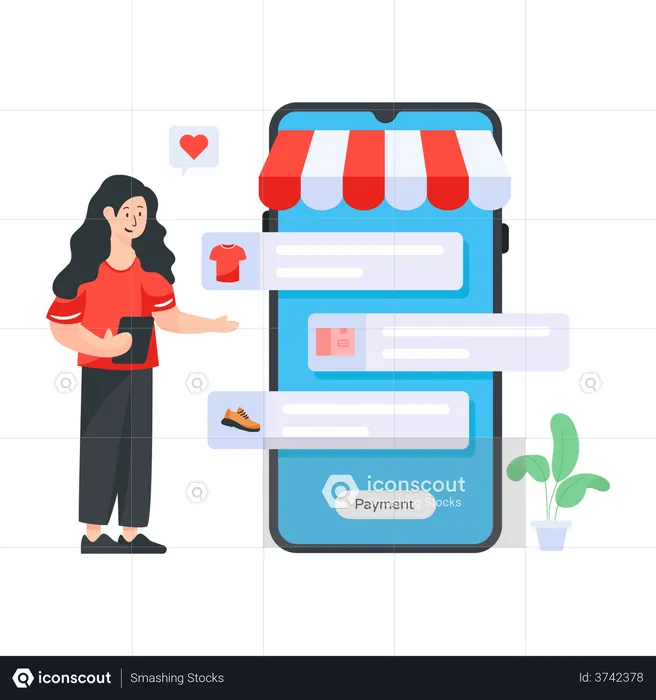 Online marketplace application  Illustration