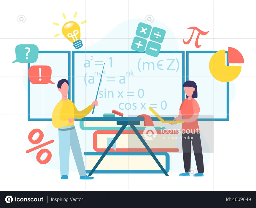 Online math webinar  Illustration