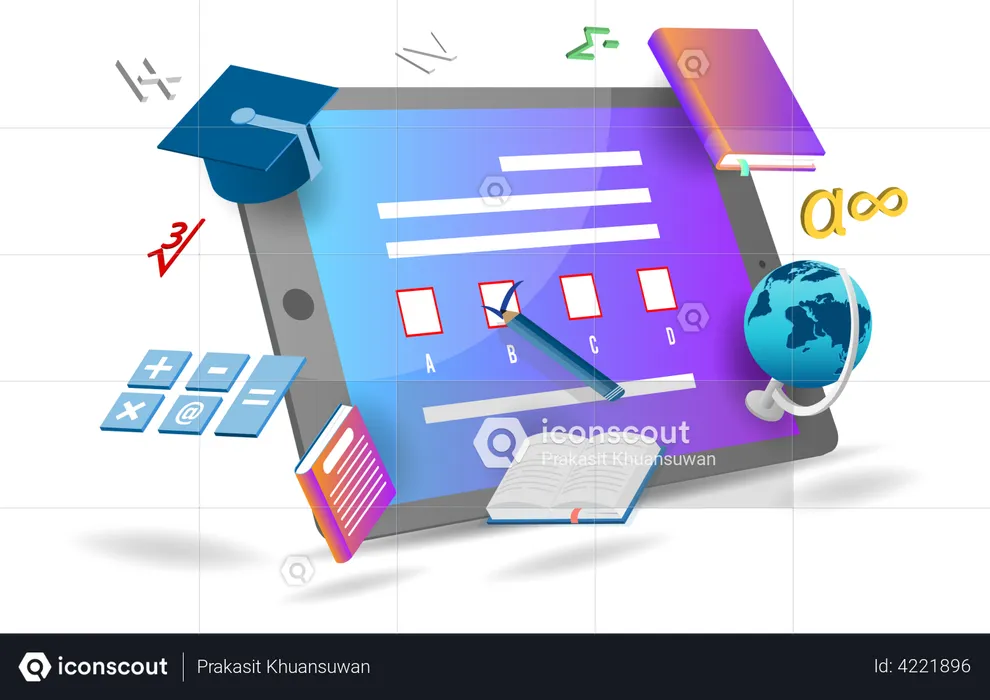 Online mathematics class  Illustration