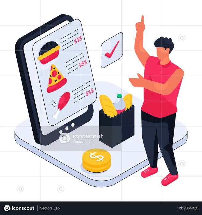 Online Meal Service  Illustration