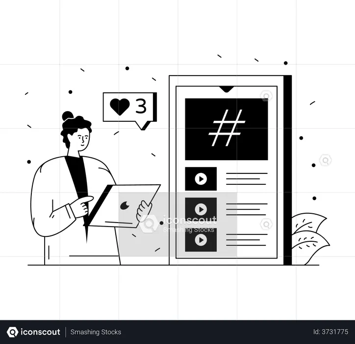 Online Media Posts  Illustration