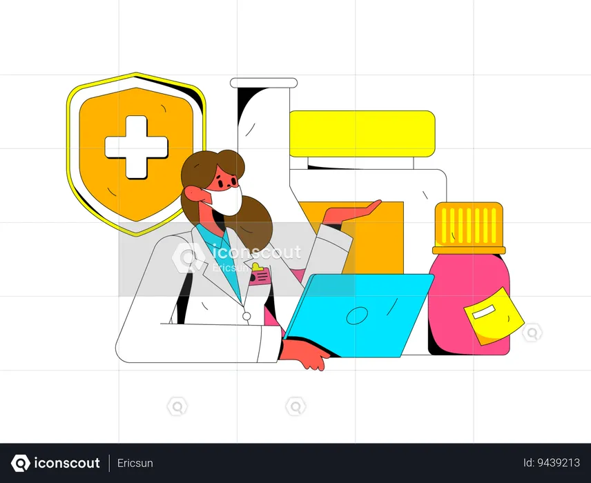 Online medical app  Illustration
