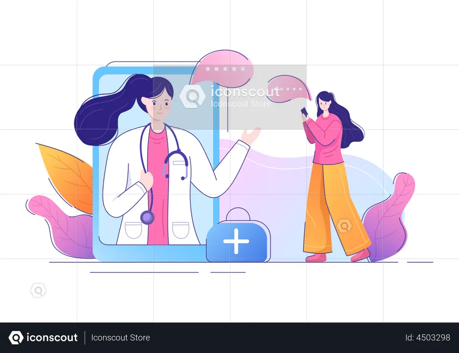 Online medical application  Illustration