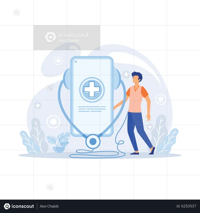 Online Medical Consultation  Illustration
