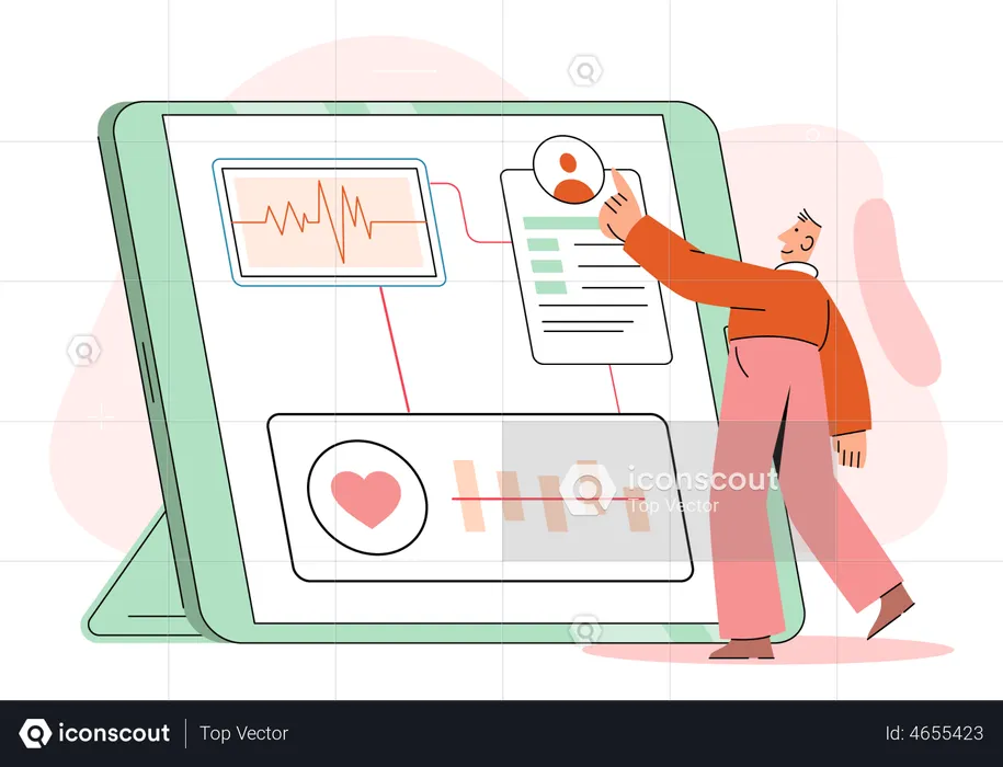 Online medical consultation dashboard  Illustration