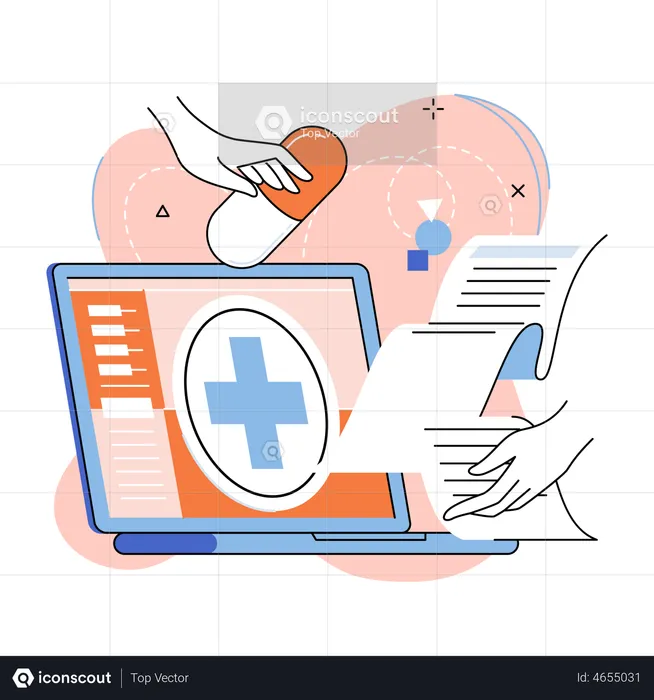 Online medical consultation service  Illustration