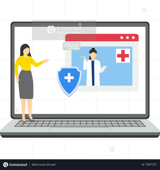 Online medical health consulting  Illustration
