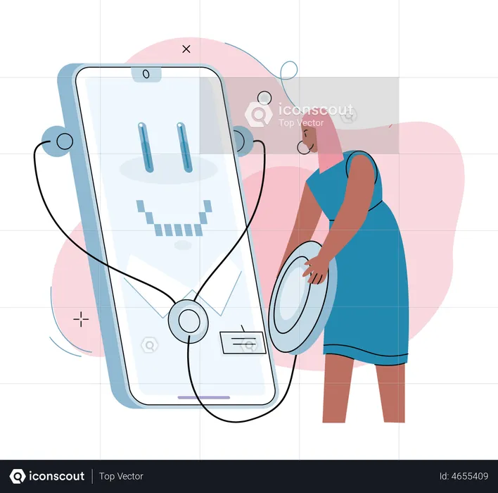 Online medical healthcare chatbot  Illustration