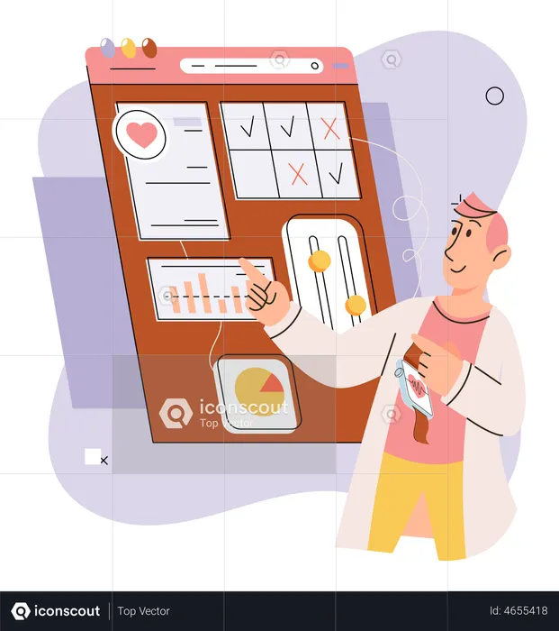 Online medical healthcare dashboard  Illustration