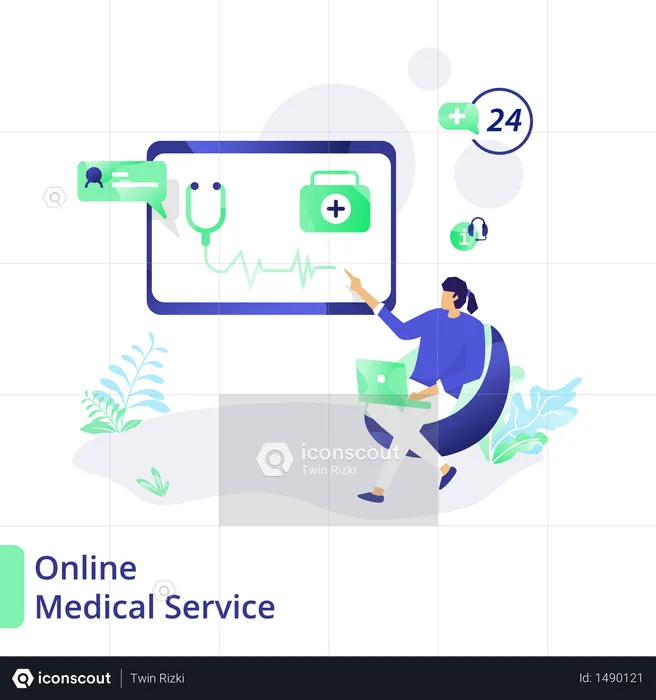 Online Medical Service  Illustration