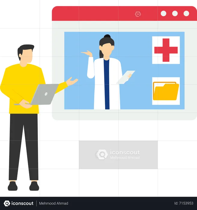 Online medical services  Illustration