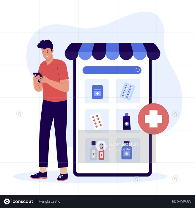 Online Medicine App  Illustration