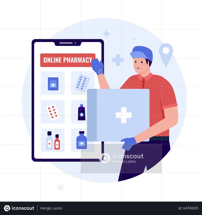 Online Medicine Store  Illustration