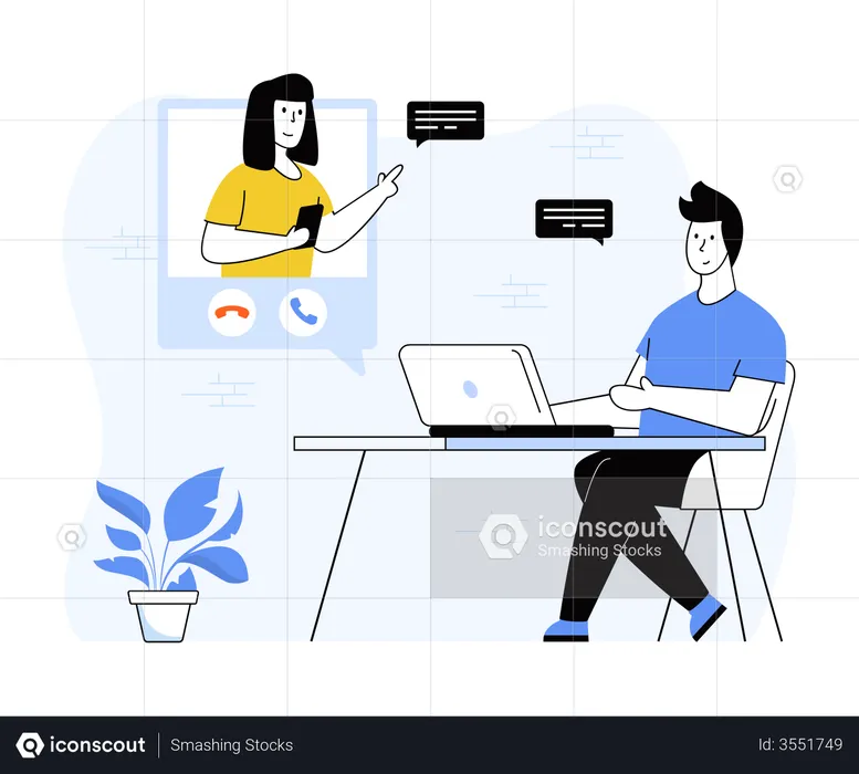 Online-Meeting  Illustration