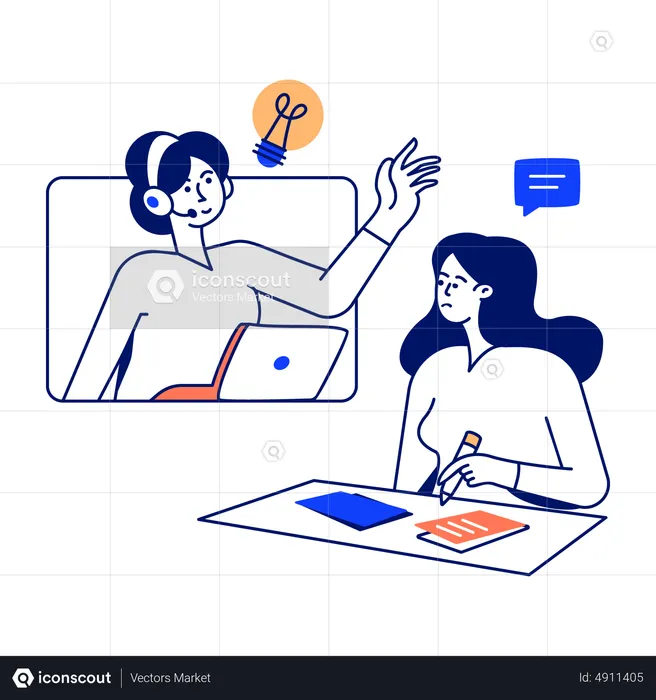 Online-Meeting  Illustration