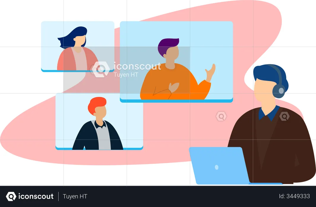 Online meeting for business  Illustration