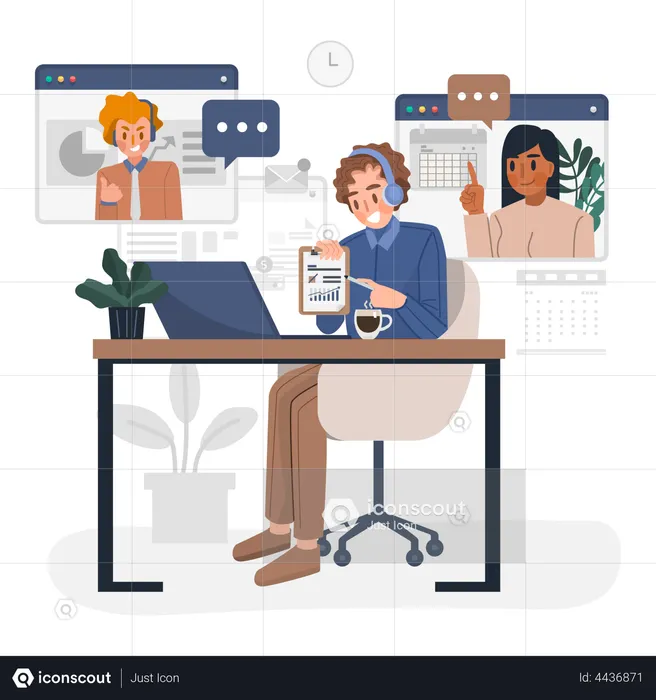 Online meeting  Illustration