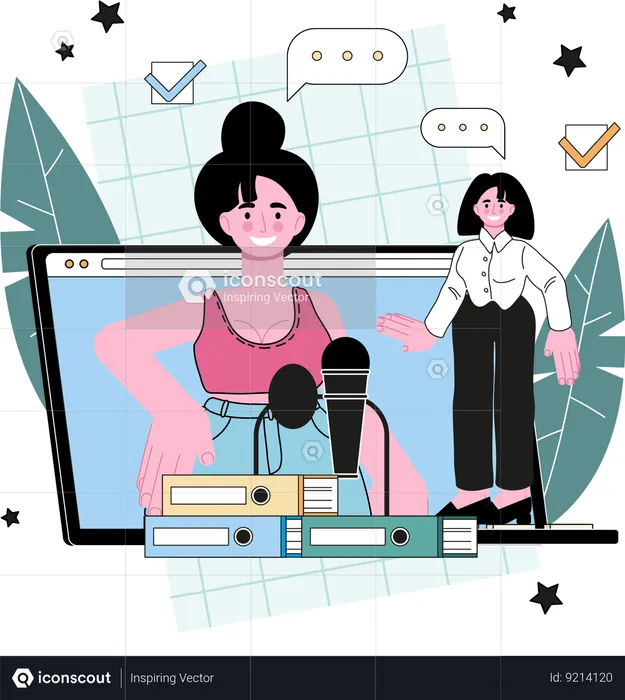 Online Meeting  Illustration