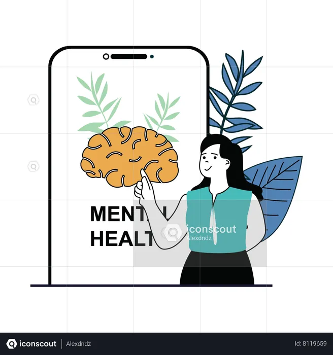 Online mental health  Illustration