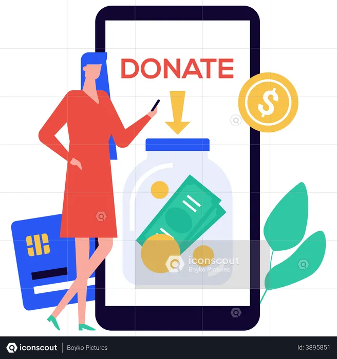 Online money donation  Illustration