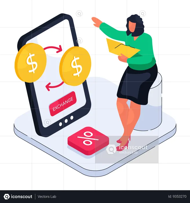 Online Money Exchange  Illustration