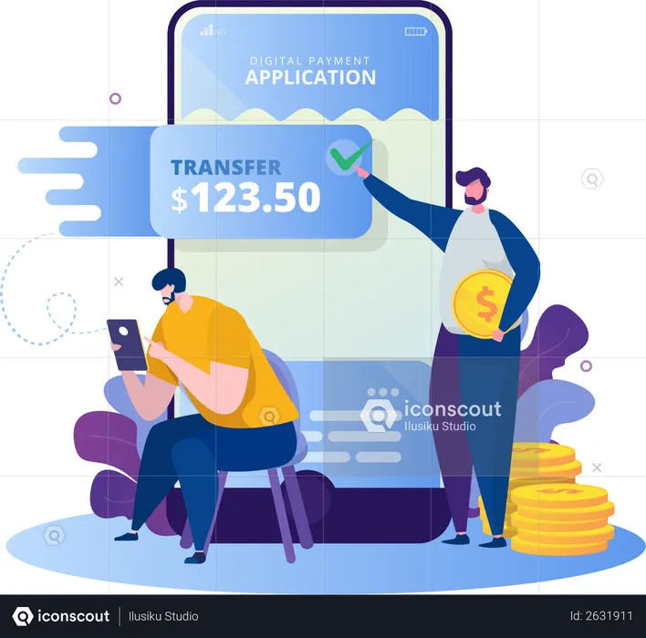 Online money transfer  Illustration