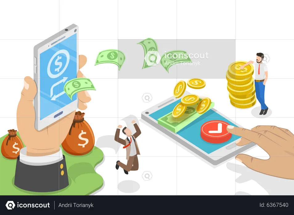 Online Money Transfer  Illustration
