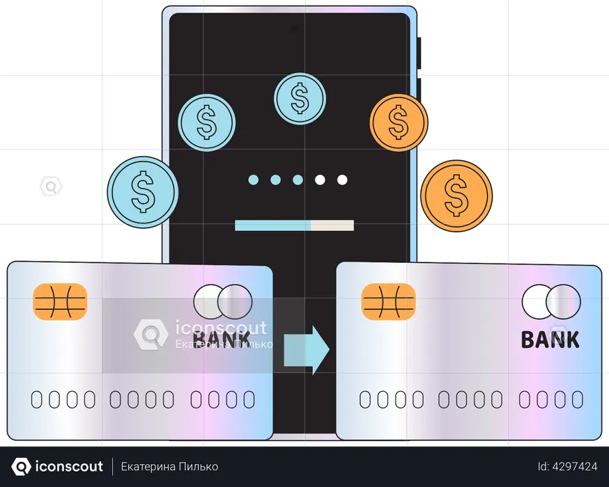 Online money transfer  Illustration