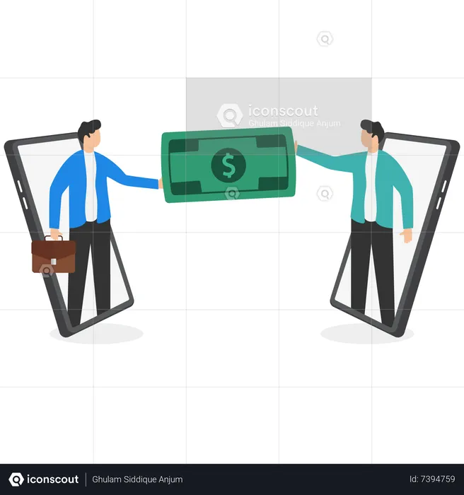 Online money transfer  Illustration