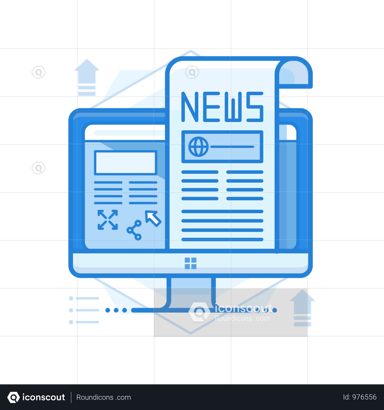 Best Premium Online News Illustration download in PNG & Vector format