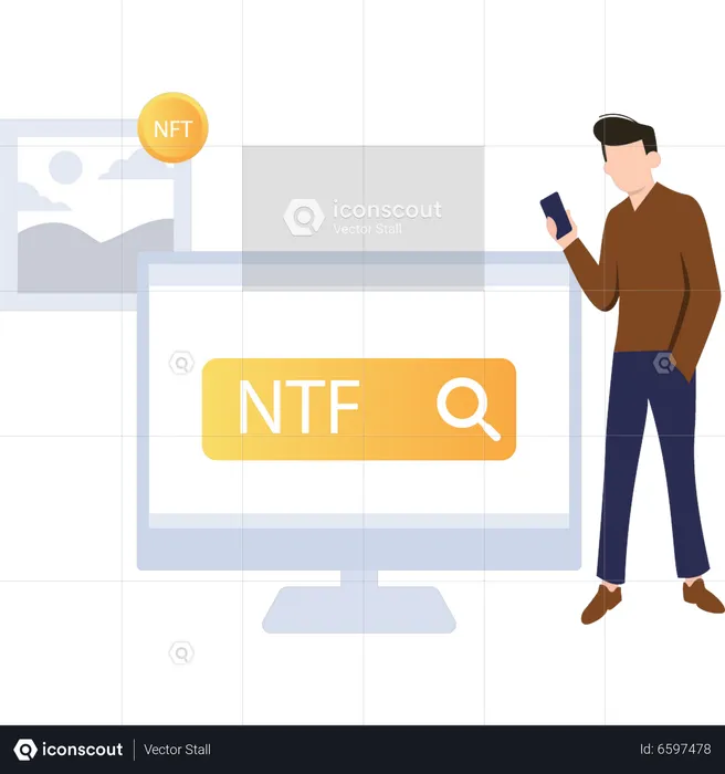 Online-NFT-Produkt  Illustration